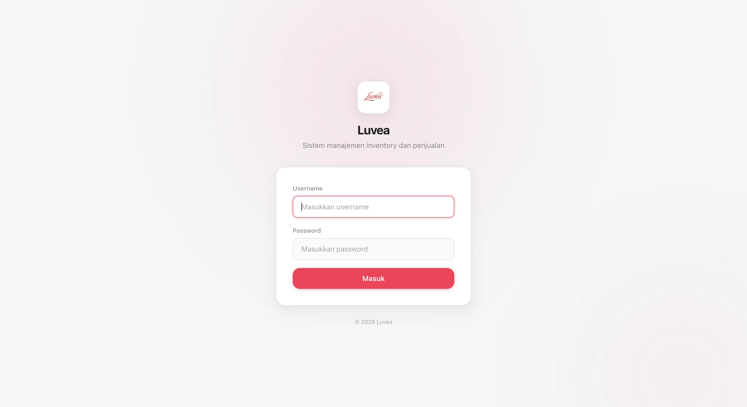 Luvea administration system login