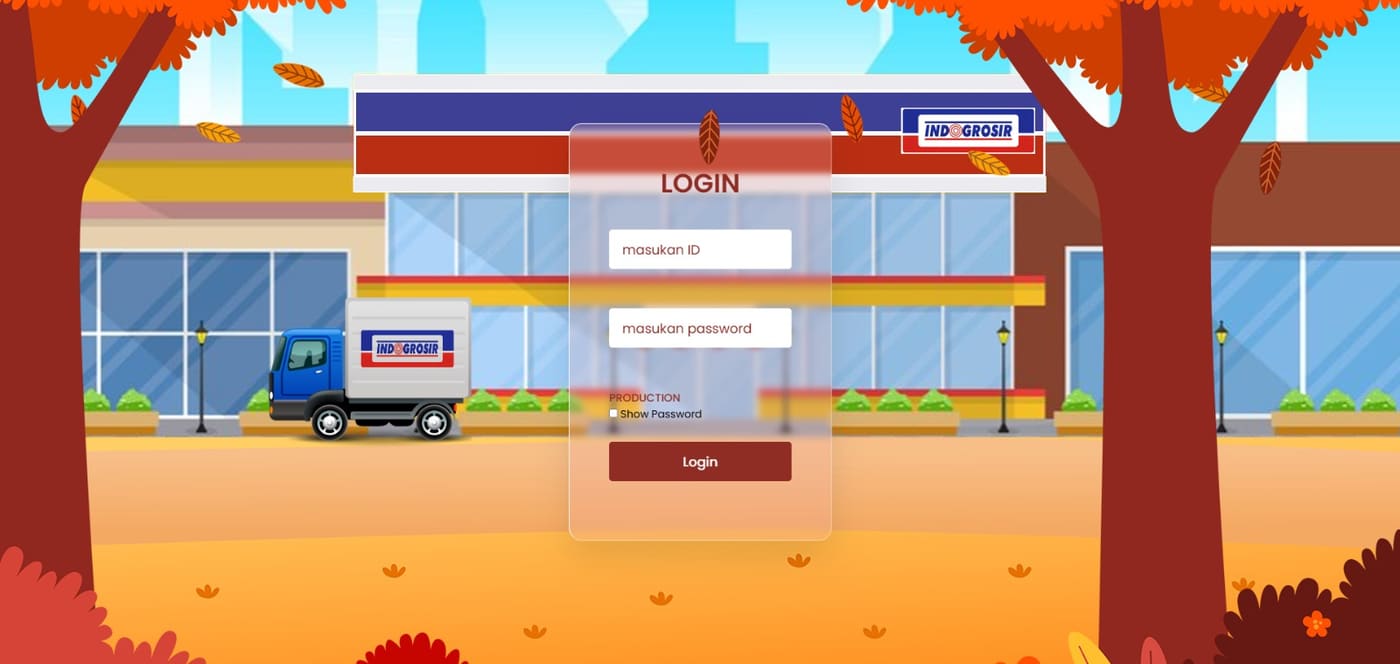 Glassmorphism login screen for the operations platform