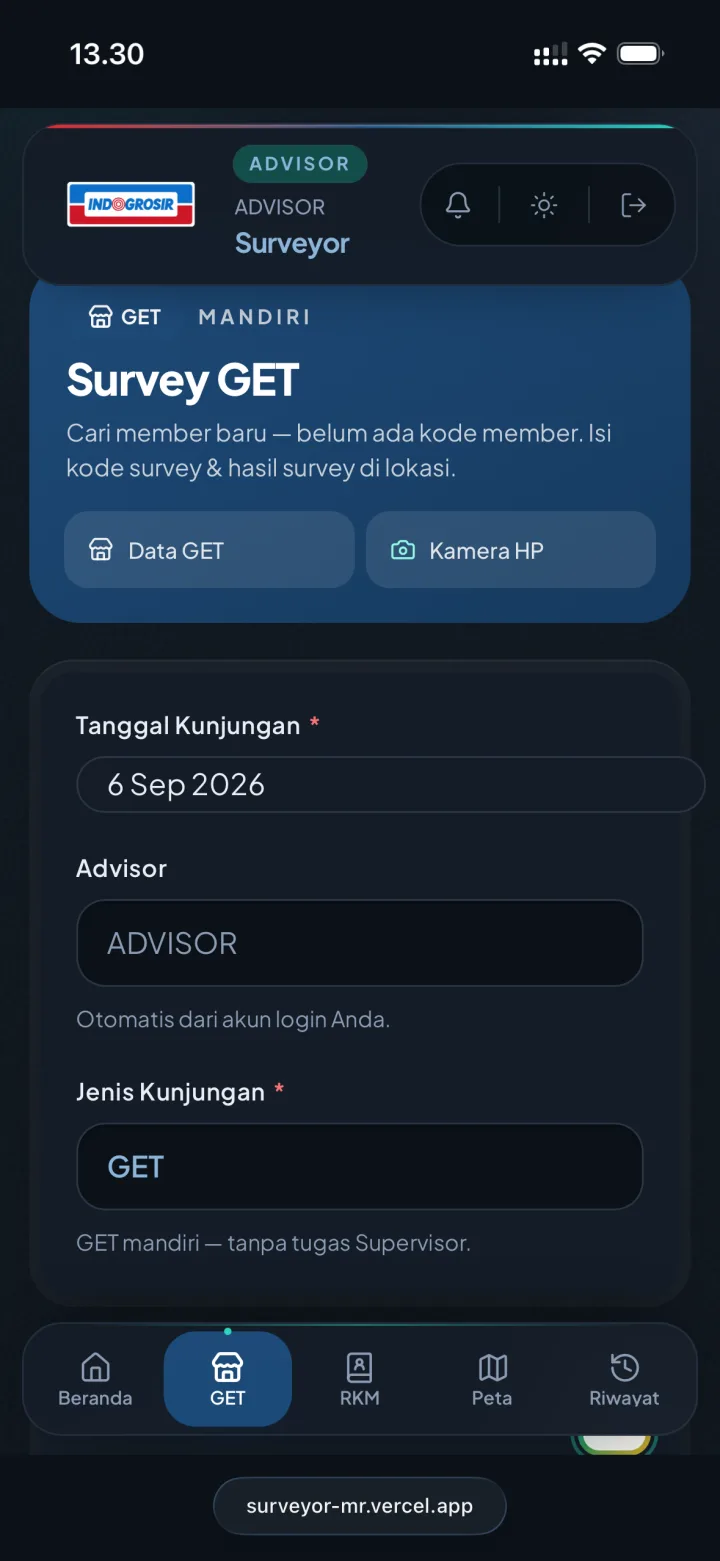 Mobile GET visit form